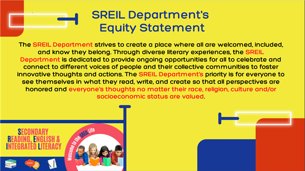 SREIL Department's Equity Statement Welcome to the SREIL life